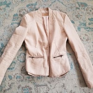 Beige pink XS faux leather jacket